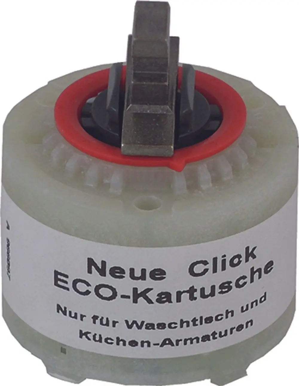 Kartusche von Ideal Standard mit Kunststoffgehäuse und zentralem Schaft, geeignet für Wasserhähne in Küchen und Waschbecken.